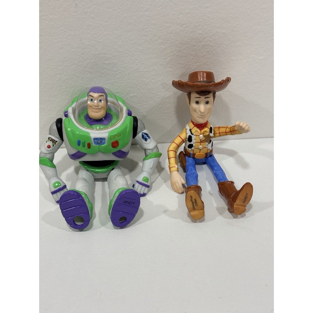 Rare Disney Pixar Toy Story Woody And Buzz Articulated Porcelain Figurines